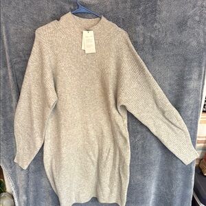 A New Day Gray Midi Dress with Elegant Design